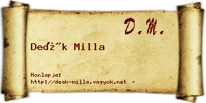 Deák Milla névjegykártya