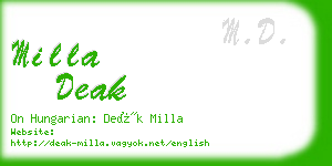 milla deak business card